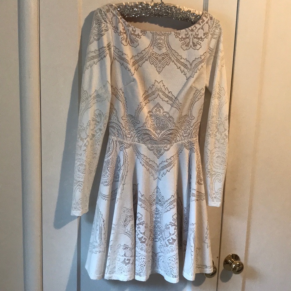 Bebe backless white lace dress